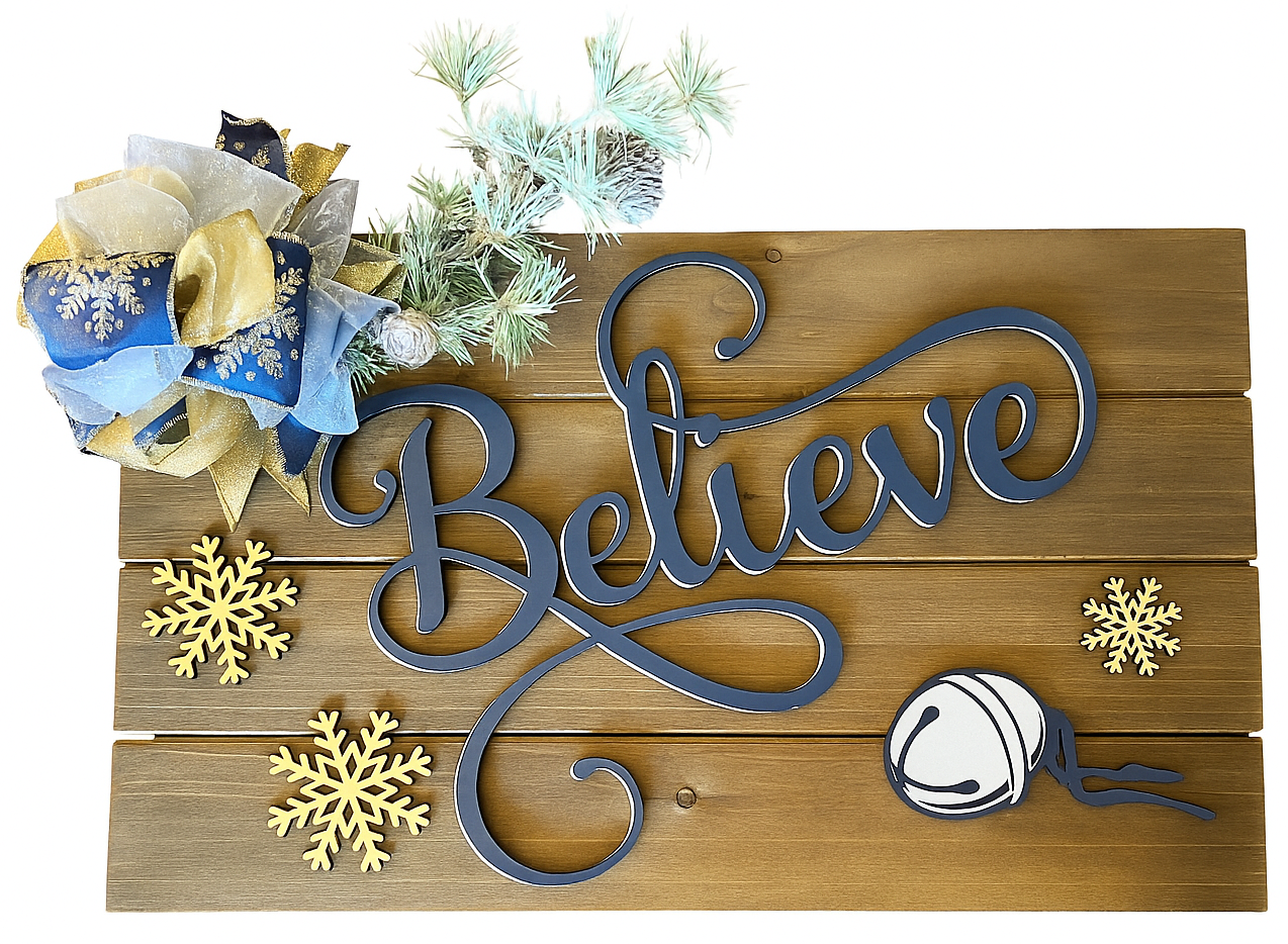 DIY Craft Kit - Believe Door Hanger Sign