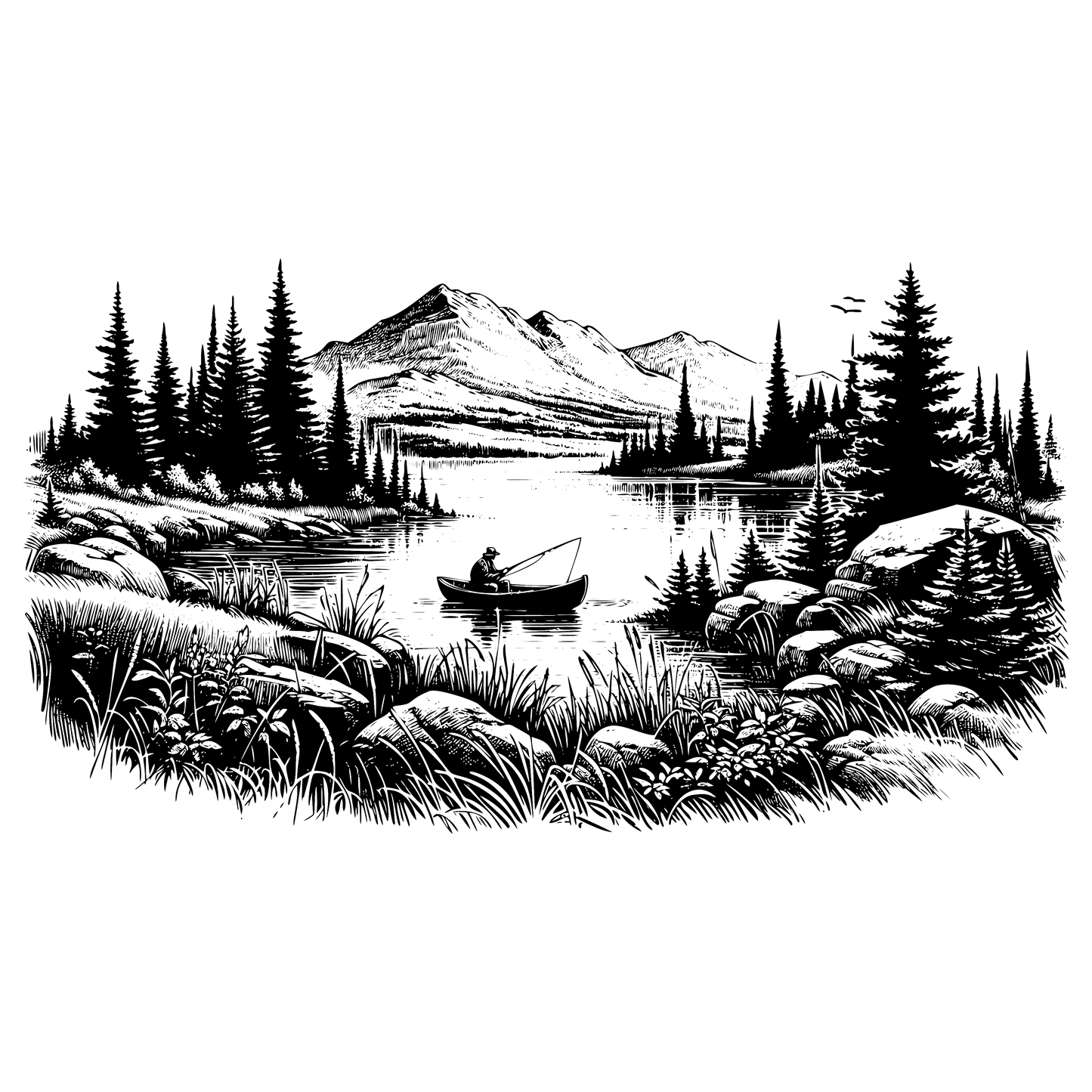 Fisherman on the Lake Design