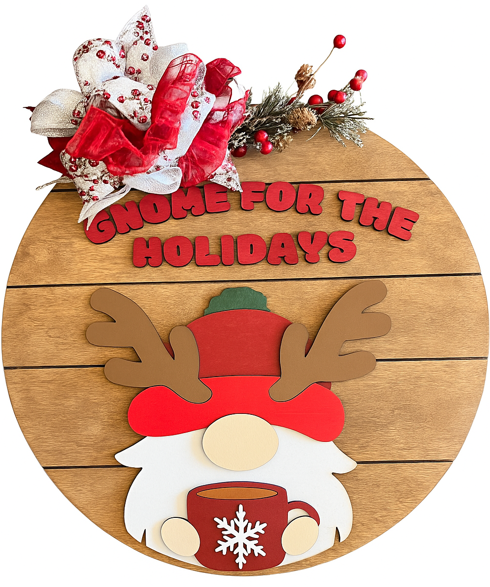 DIY Craft Kit - Gnome For The Holidays Door Hanger Sign