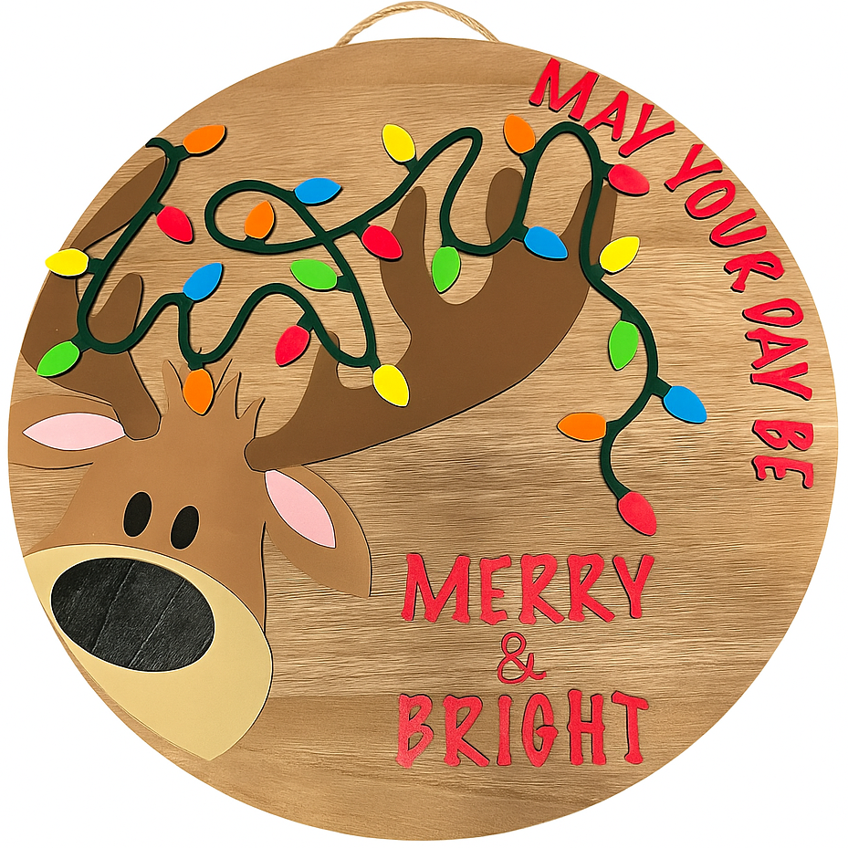 May Your Day Be Merry & Bright Door Hanger Sign