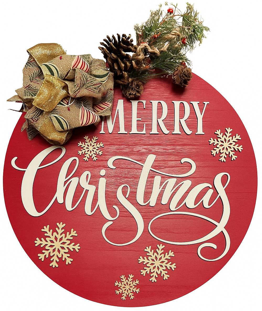 Merry Christmas Door Hanger Sign