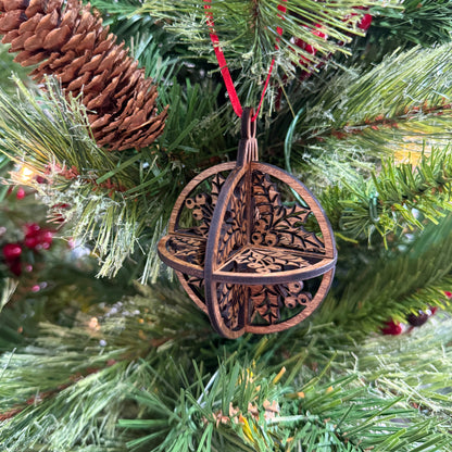 Nature Wooden Globe Ornament Collection