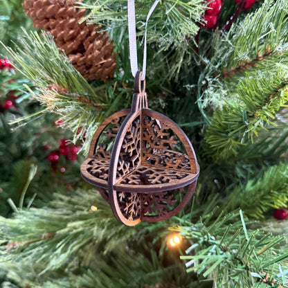 Nature Wooden Globe Ornament Collection