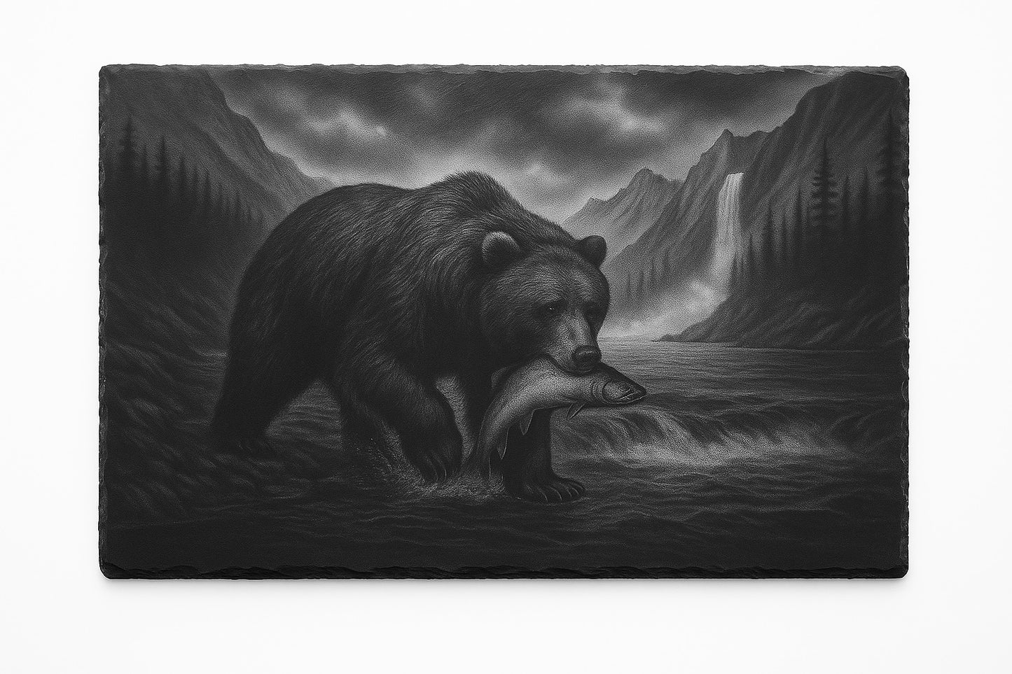 Bear Fishing For Dinner Hot Plate / Charcuterie Board