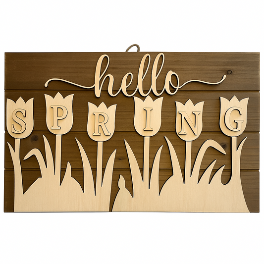 DIY Craft Kit - Hello Spring Door Hanger Sign