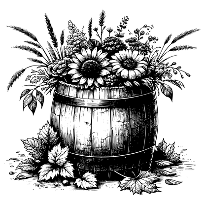 Barrel of Flowers Design