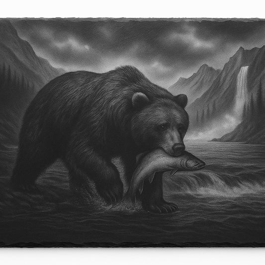 Bear Fishing For Dinner Hot Plate / Charcuterie Board