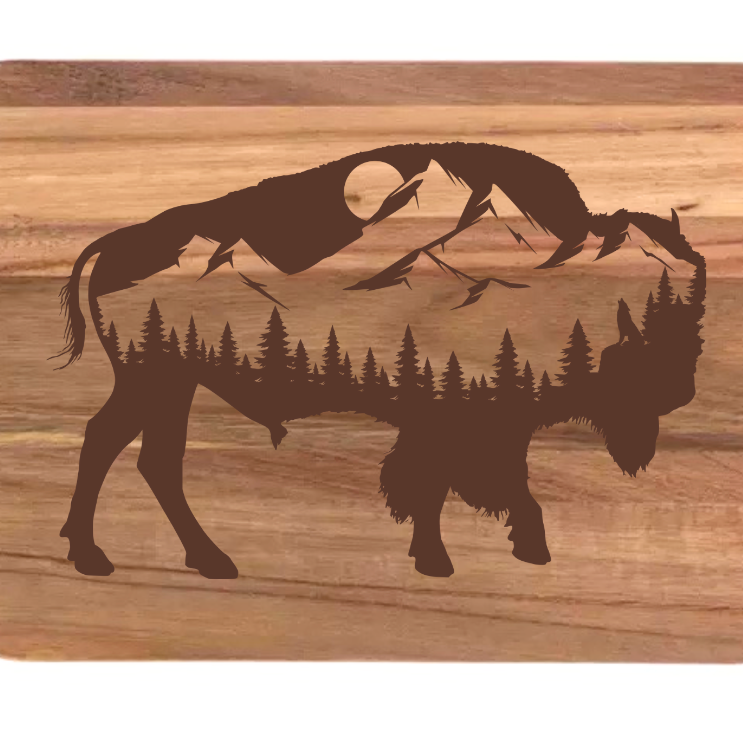 Buffalo Silhouette Scene Design
