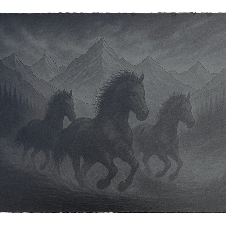 Horses In The Mountains Hot Plate / Charcuterie Board