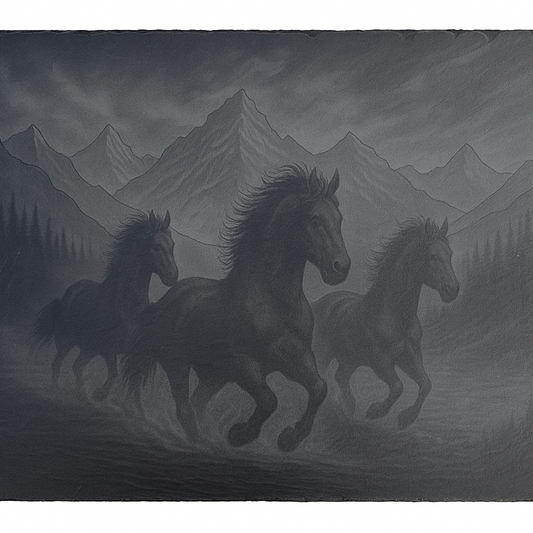Horses In The Mountains Hot Plate / Charcuterie Board