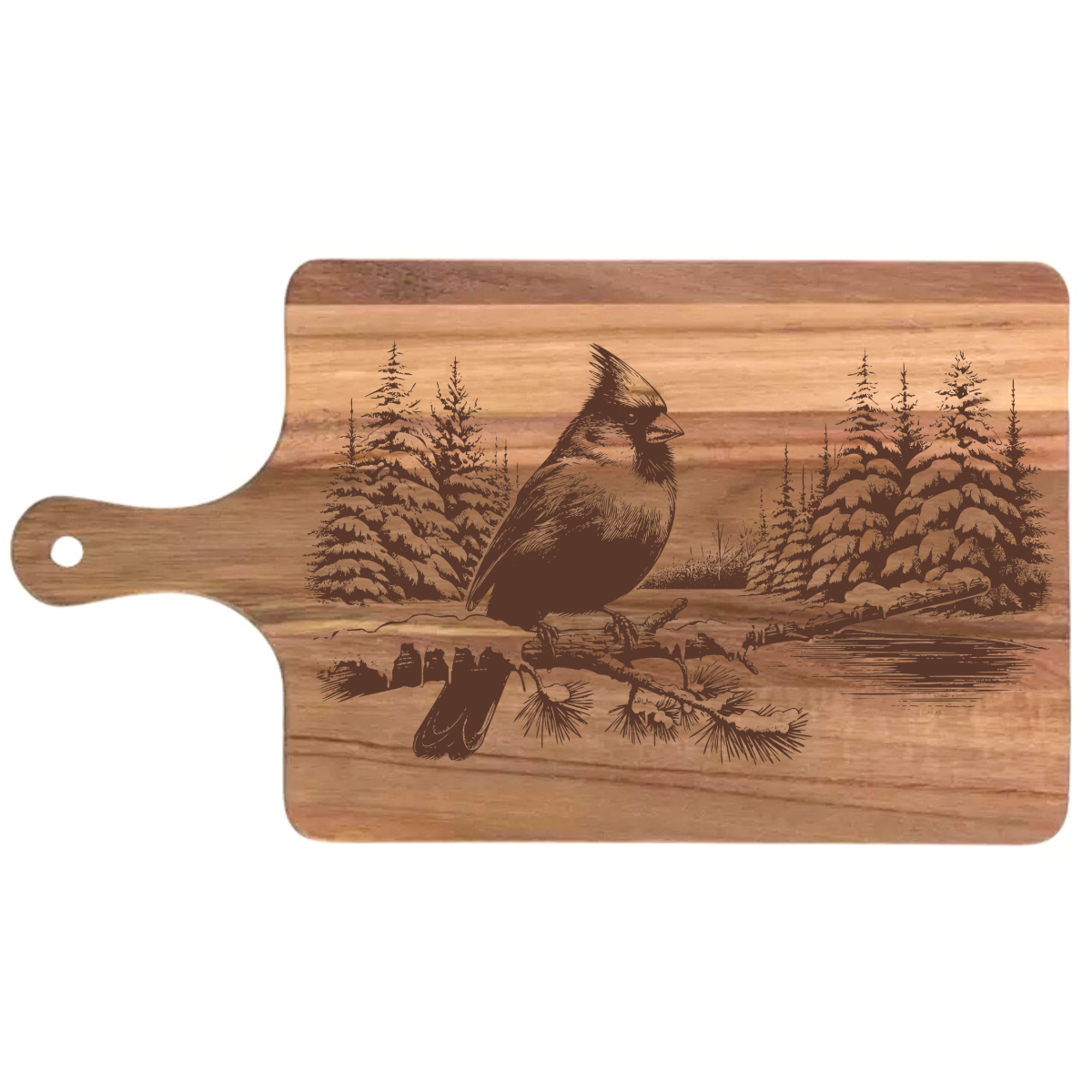 Cardinal on a Snowy Lake Design