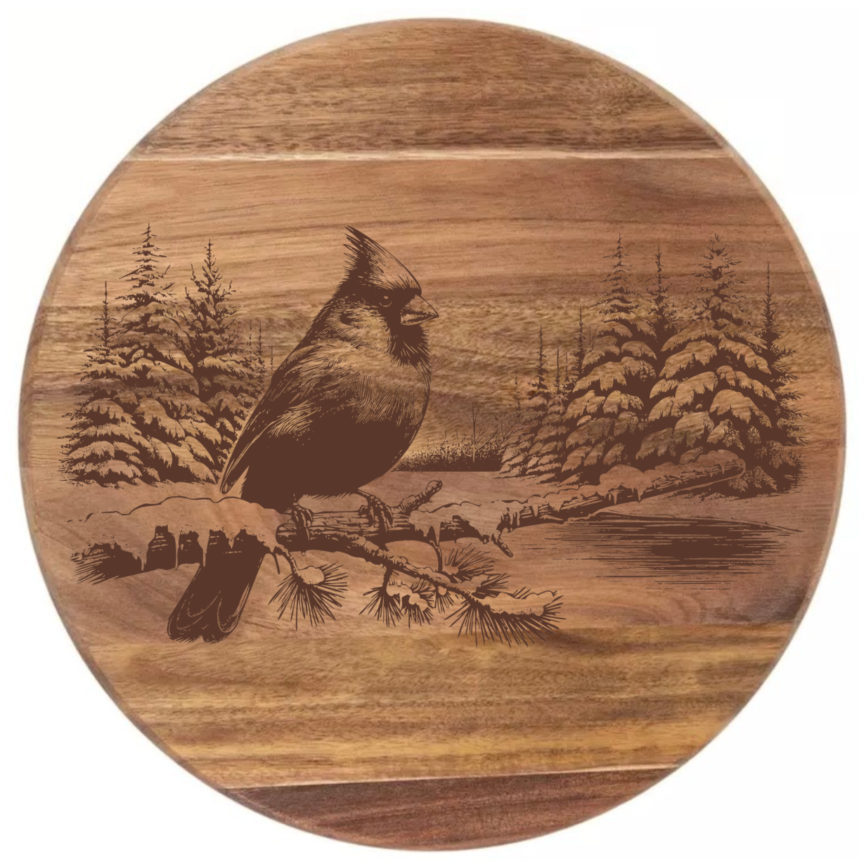 Cardinal on a Snowy Lake Design