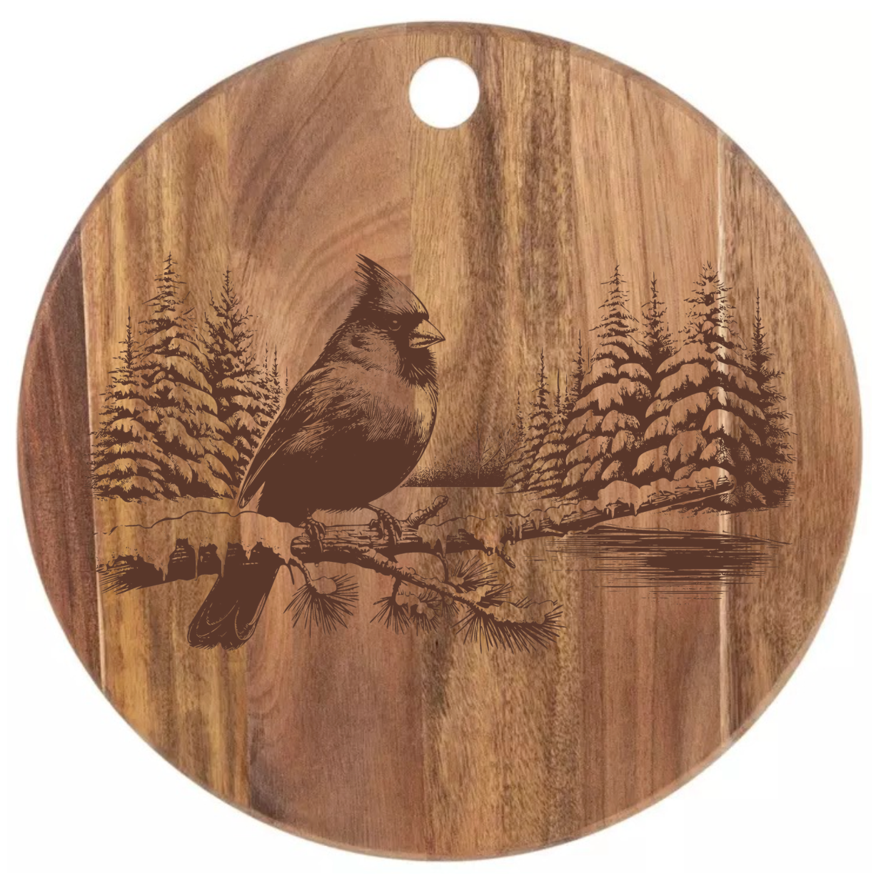 Cardinal on a Snowy Lake Design