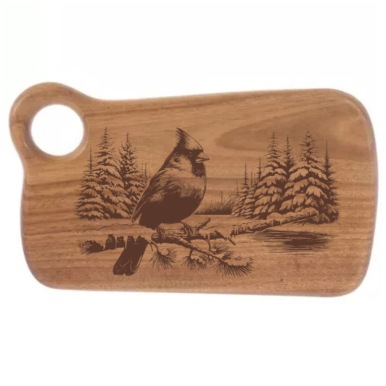 Cardinal on a Snowy Lake Design