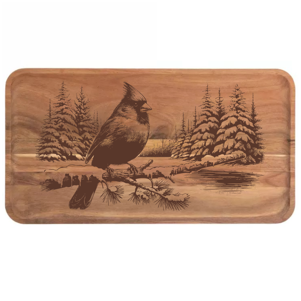 Cardinal on a Snowy Lake Design