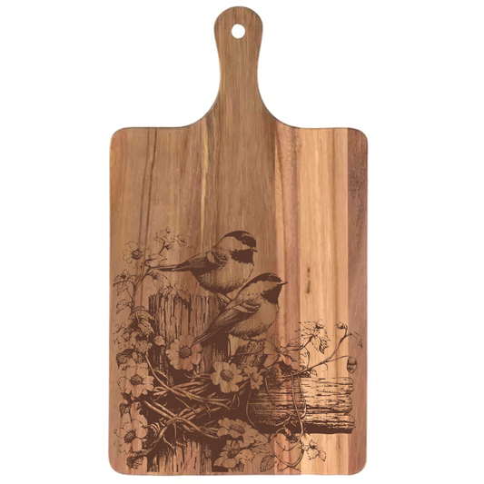 Chickadees on a Fence Design