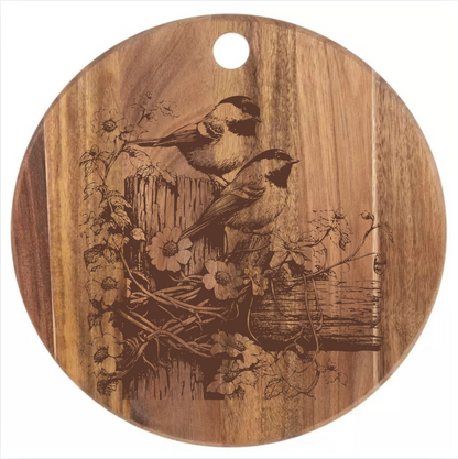 Chickadees on a Fence Design