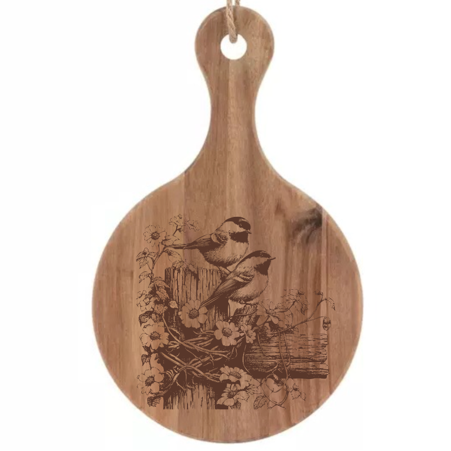 Chickadees on a Fence Design