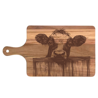Cow Peering Over Fence Design