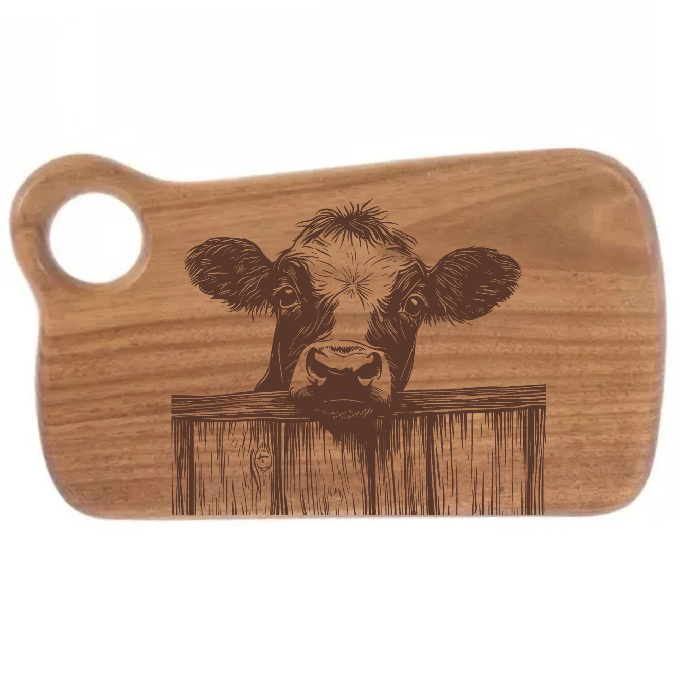 Cow Peering Over Fence Design