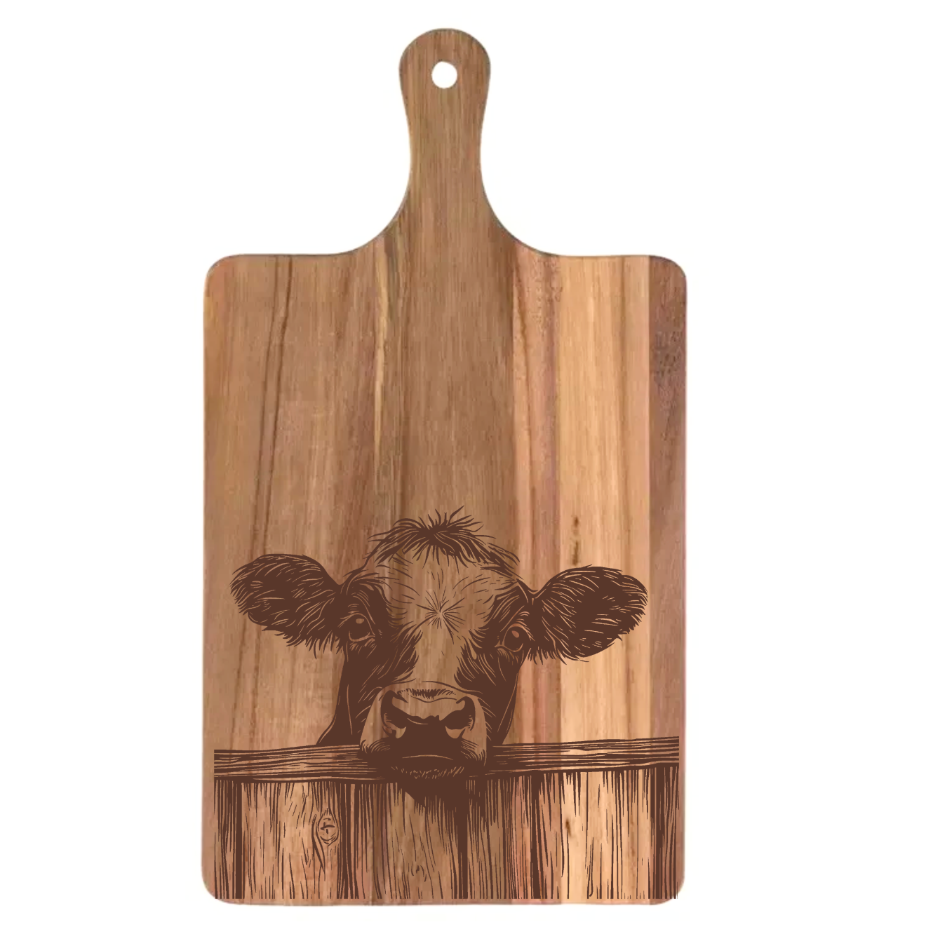 Cow Peering Over Fence Design