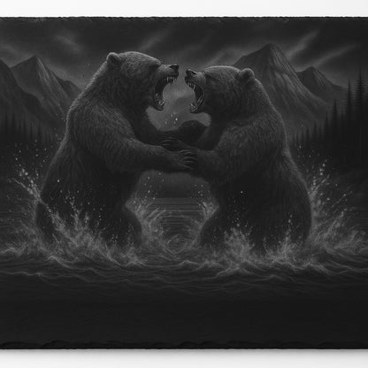 Fighting Bears Hot Plate / Charcuterie Board