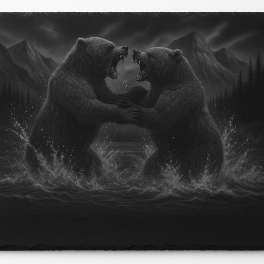 Fighting Bears Hot Plate / Charcuterie Board