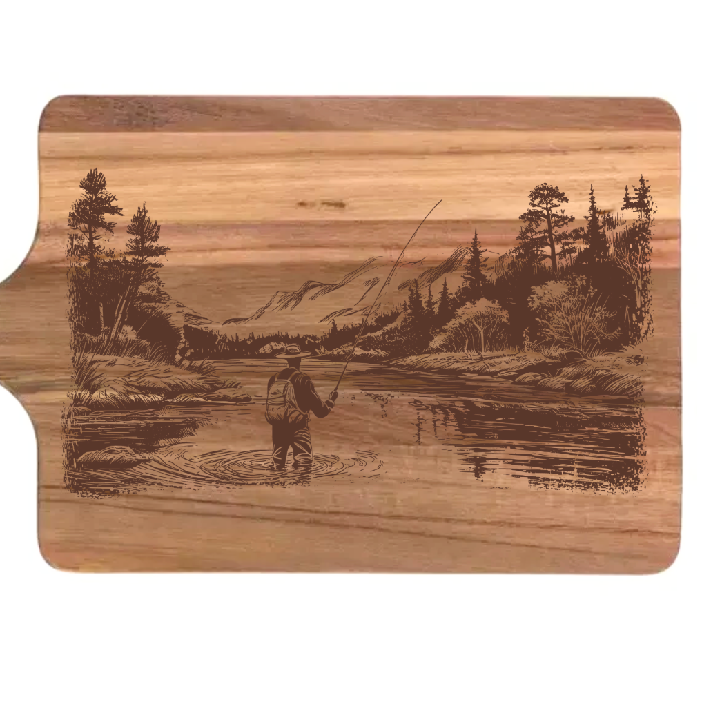 Fly Fisherman on the River Design