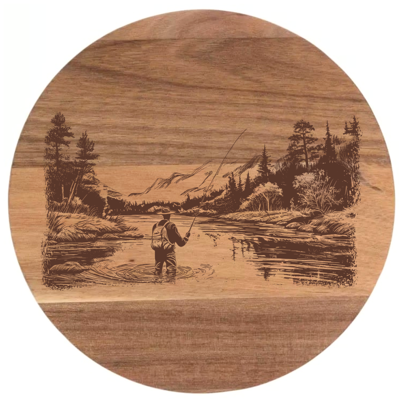 Fly Fisherman on the River Design