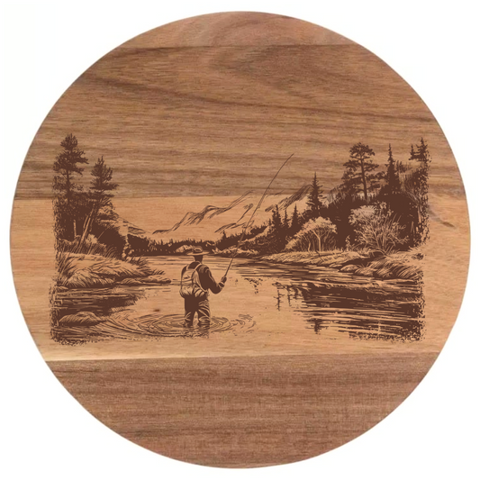 Fly Fisherman on the River Design