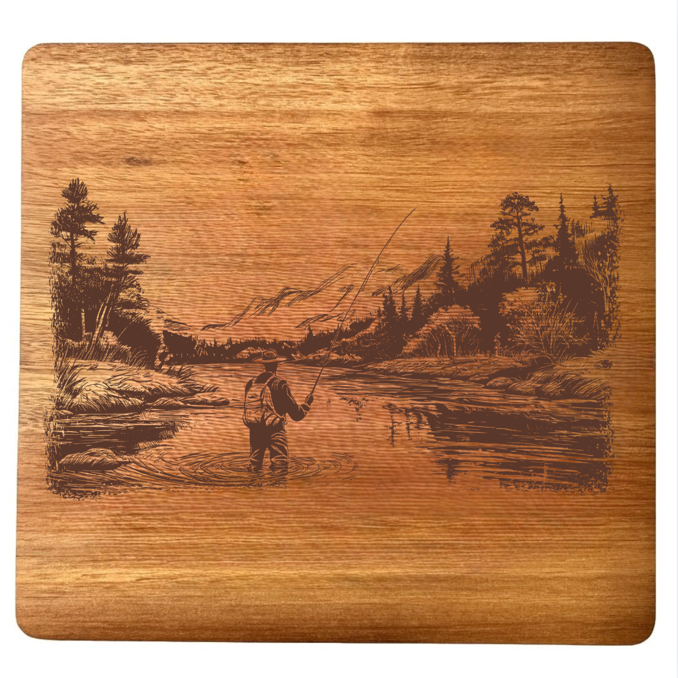 Fly Fisherman on the River Design