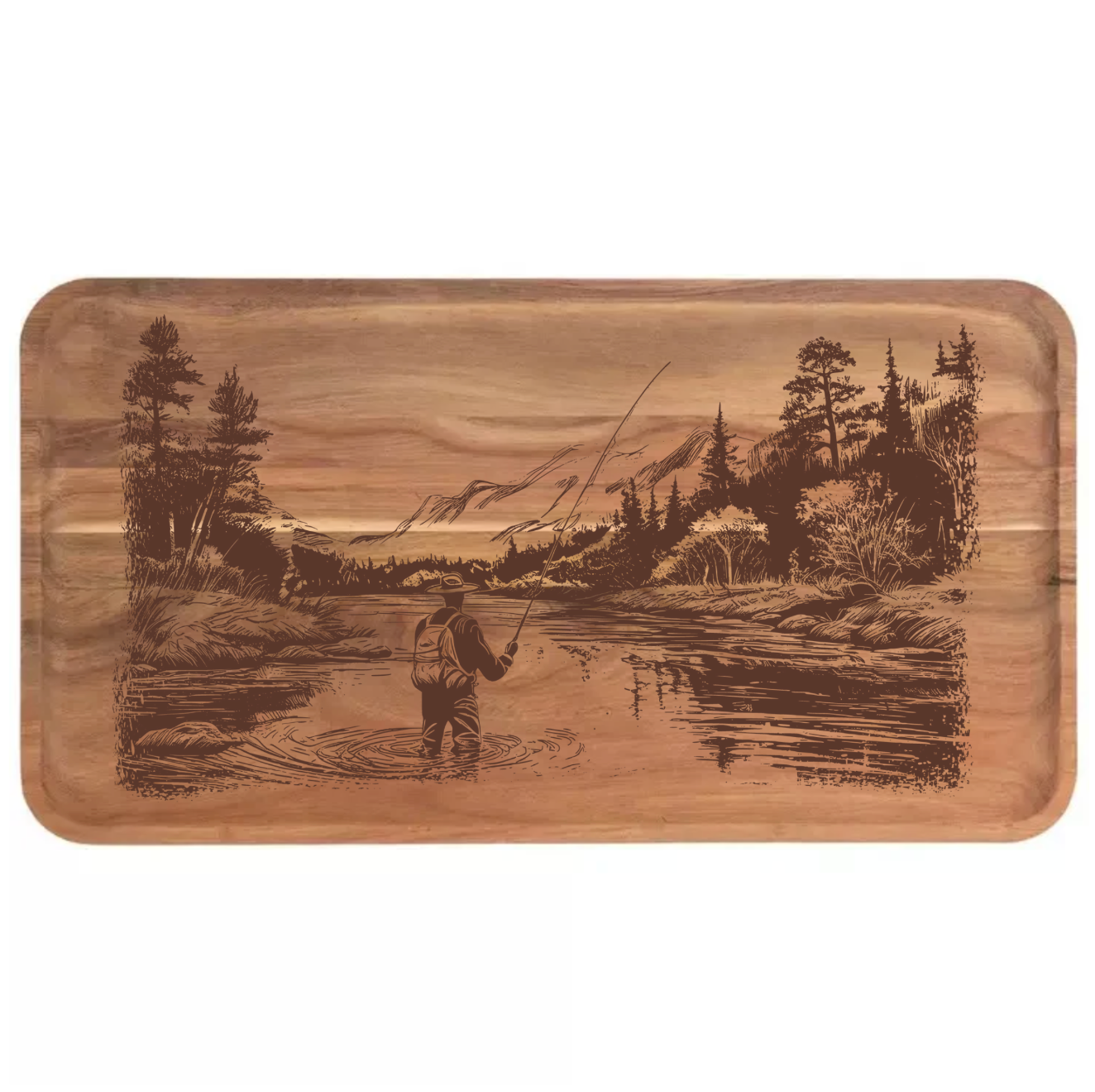 Fly Fisherman on the River Design