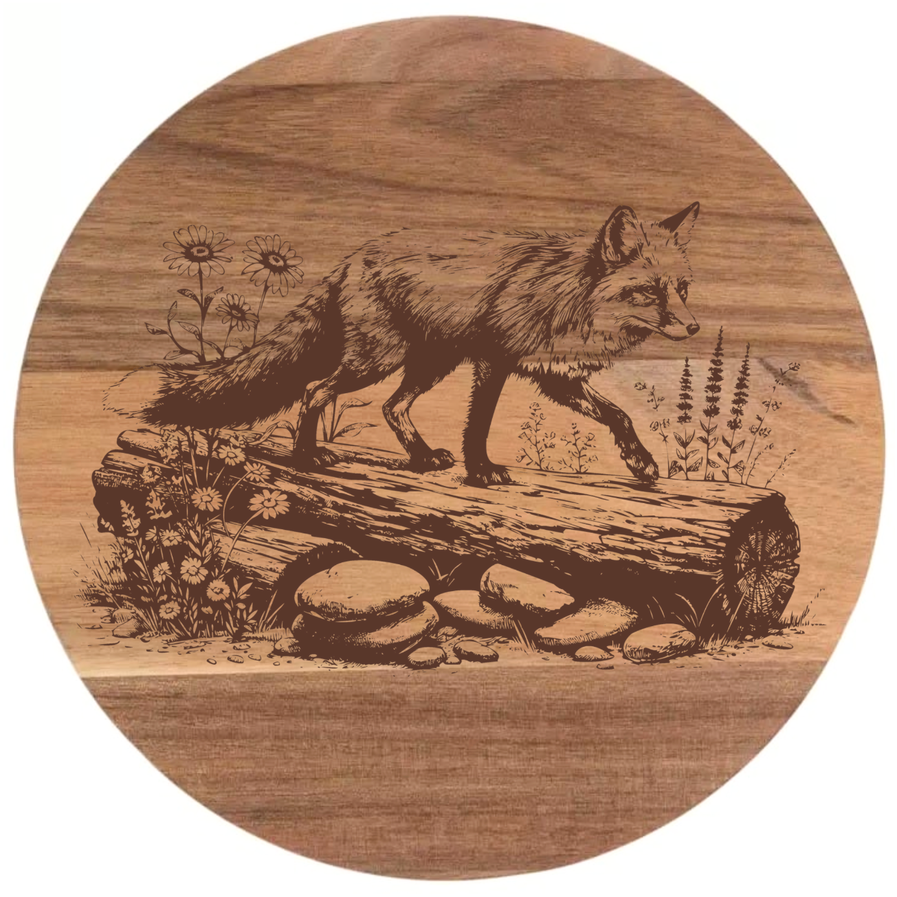 Fox on a Log Design