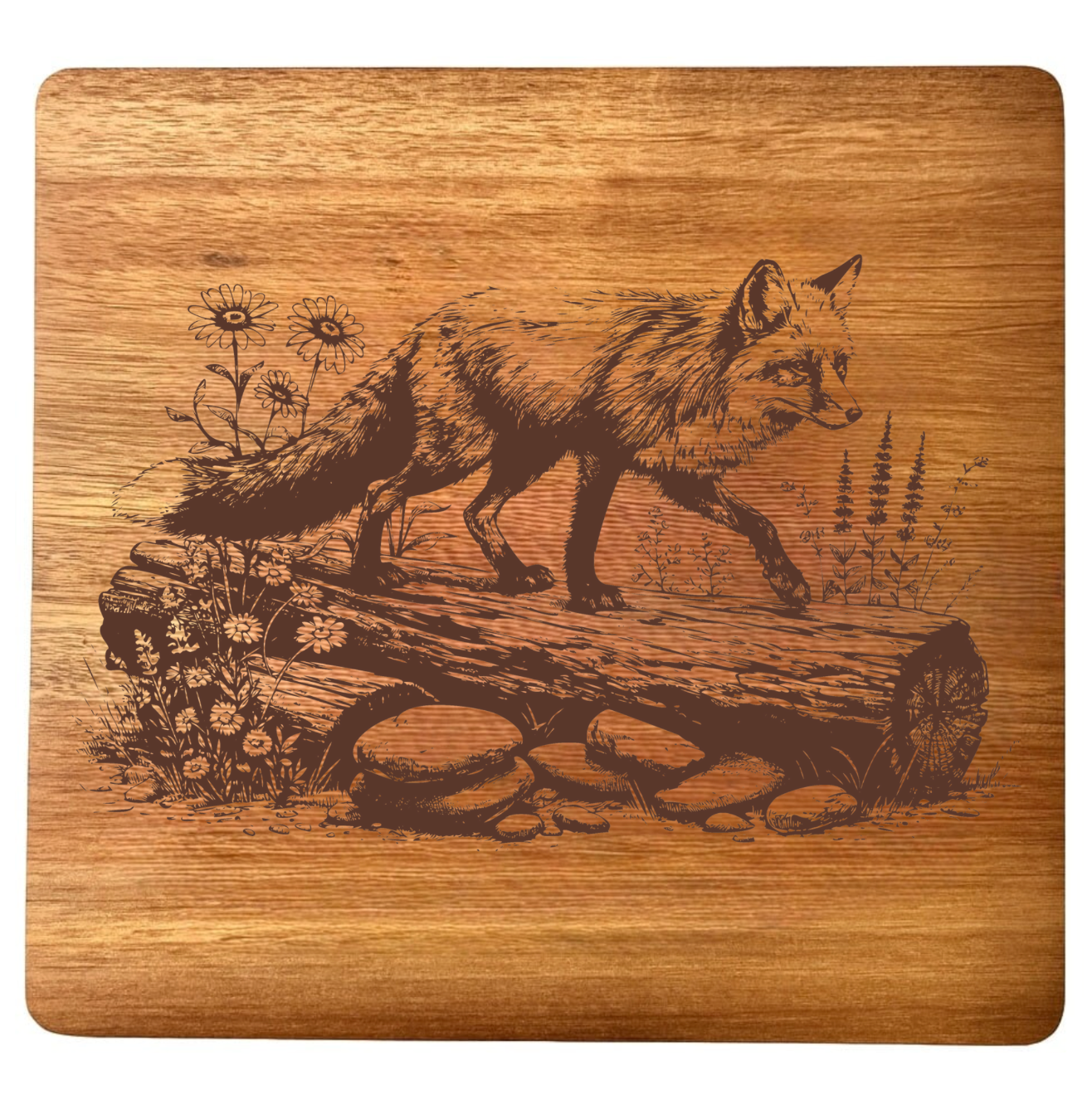 Fox on a Log Design