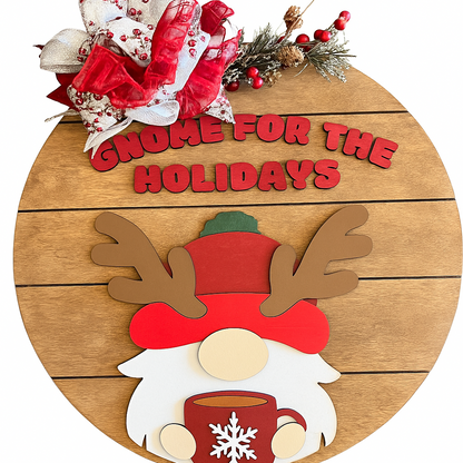 DIY Craft Kit - Gnome For The Holidays Door Hanger Sign