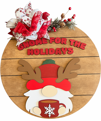 DIY Craft Kit - Gnome For The Holidays Door Hanger Sign
