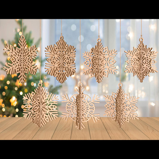 3D Snowflake Christmas Ornaments