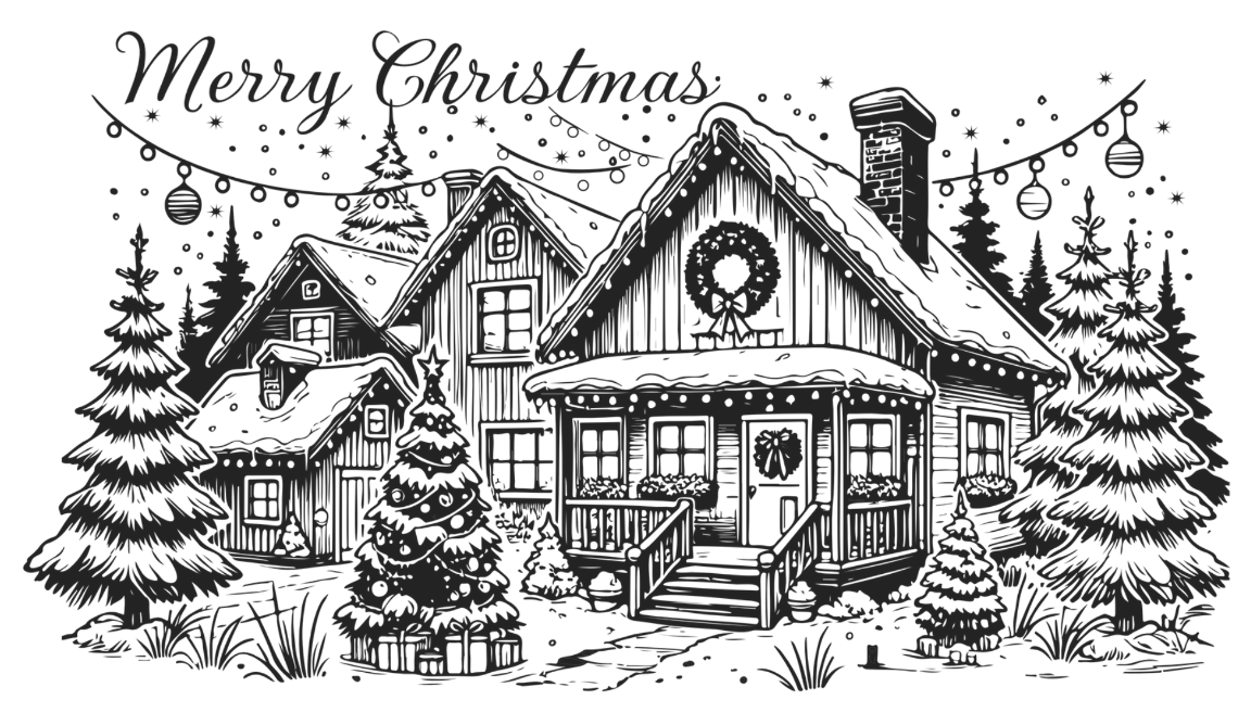 Merry Christmas Winter Street Design