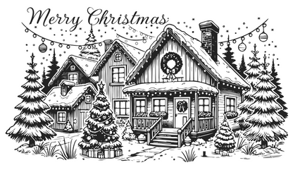 Merry Christmas Winter Street Design