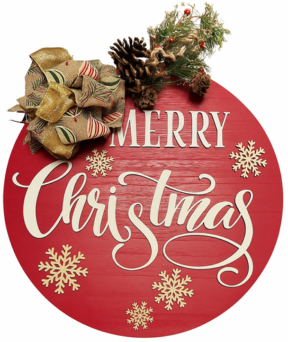 Merry Christmas Door Hanger Sign