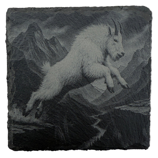 Mountain Goat Slate Coaster