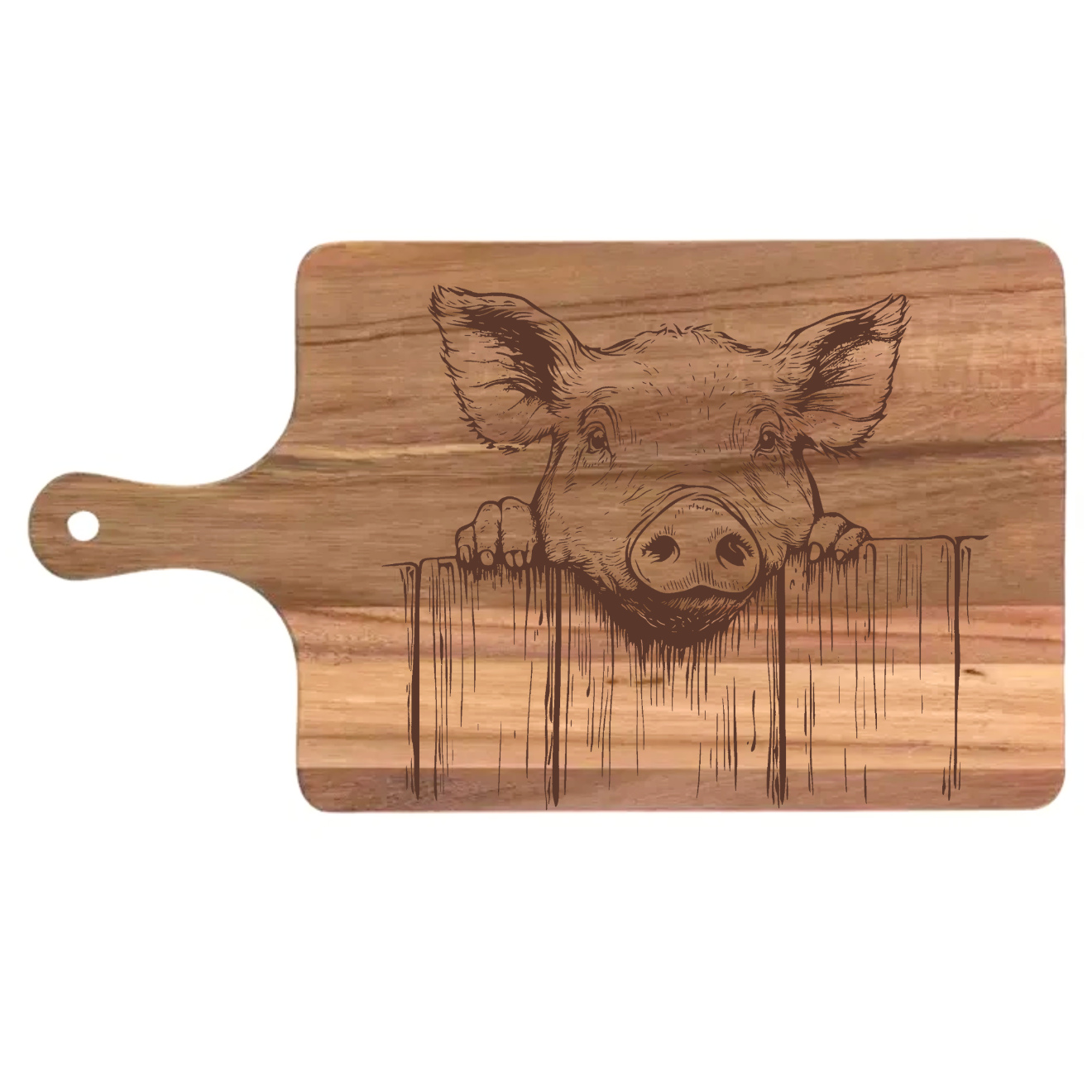 Pig Peering Over Fence Design