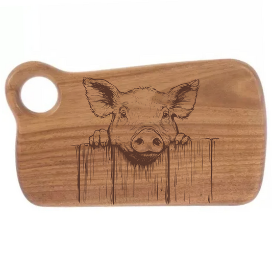 Pig Peering Over Fence Design