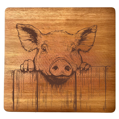 Pig Peering Over Fence Design
