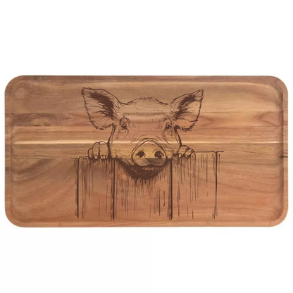 Pig Peering Over Fence Design