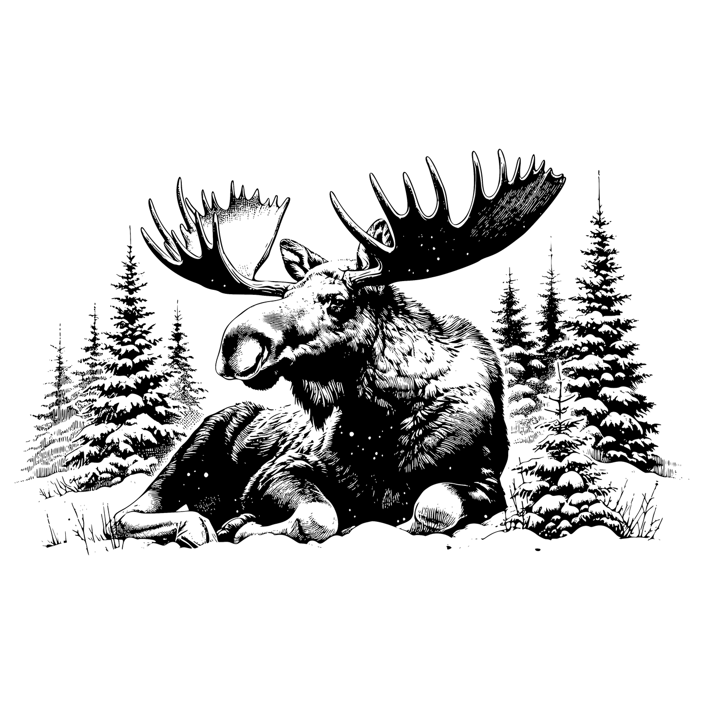 Moose in the Snow Design