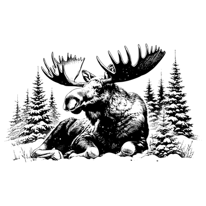 Moose in the Snow Design