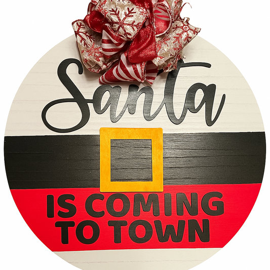 DIY Craft Kit - Santa Is Coming To Town Door Hanger Sign