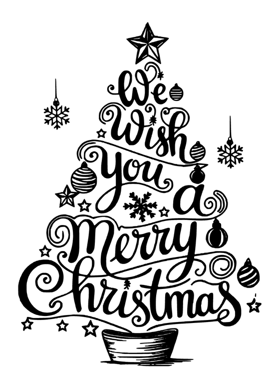 We Wish You A Merry Christmas Tree Design