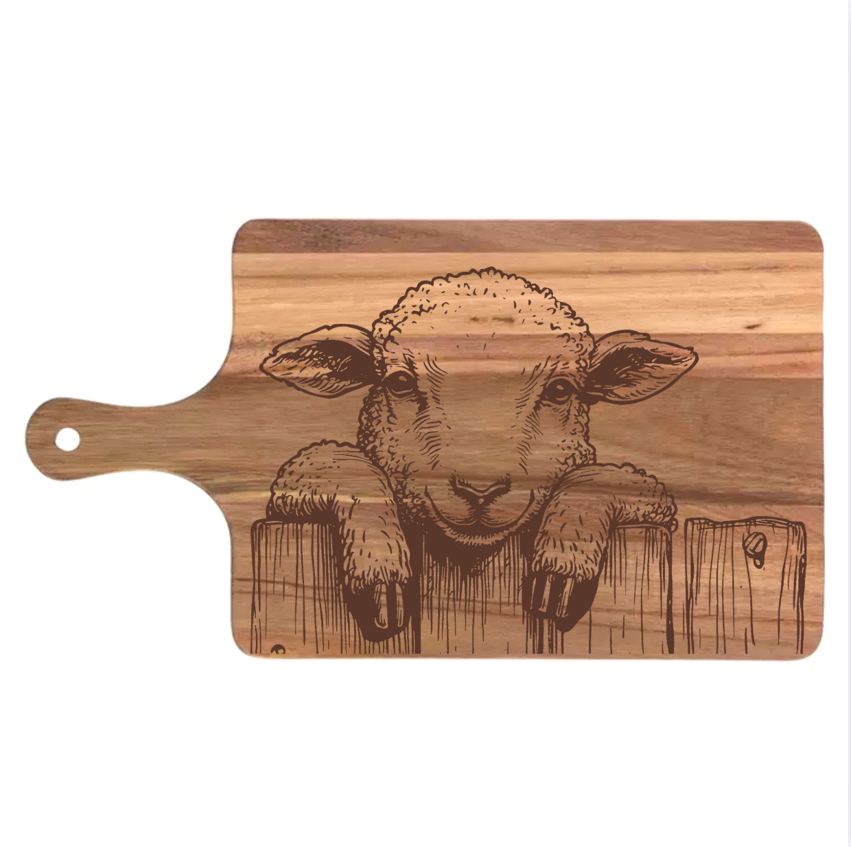 Sheep Peering Over Fence Design